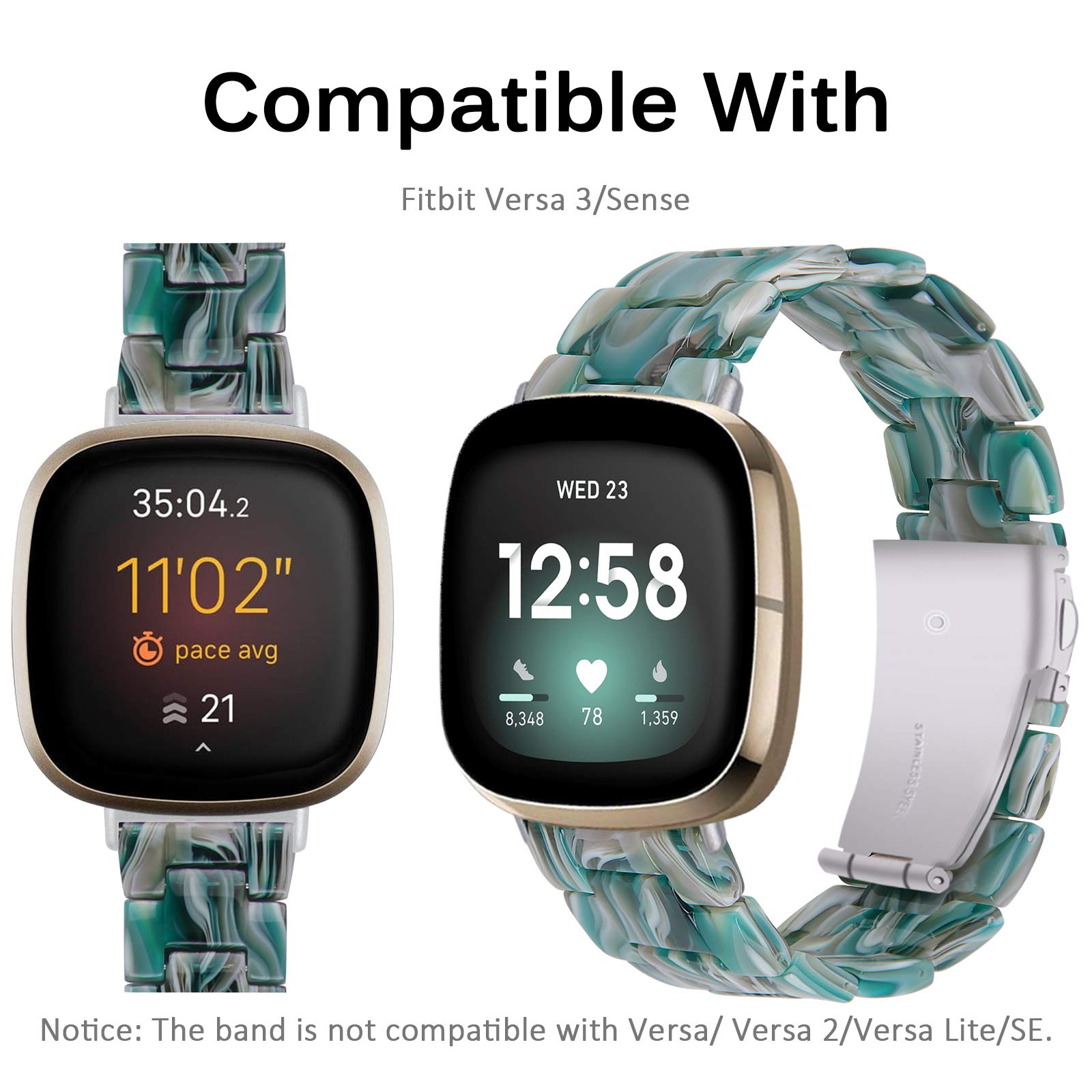 Foto 3 pulgar | Pulseras De Repuesto Miimall Para Fitbit Versa 3/sense Green - Venta Internacional.