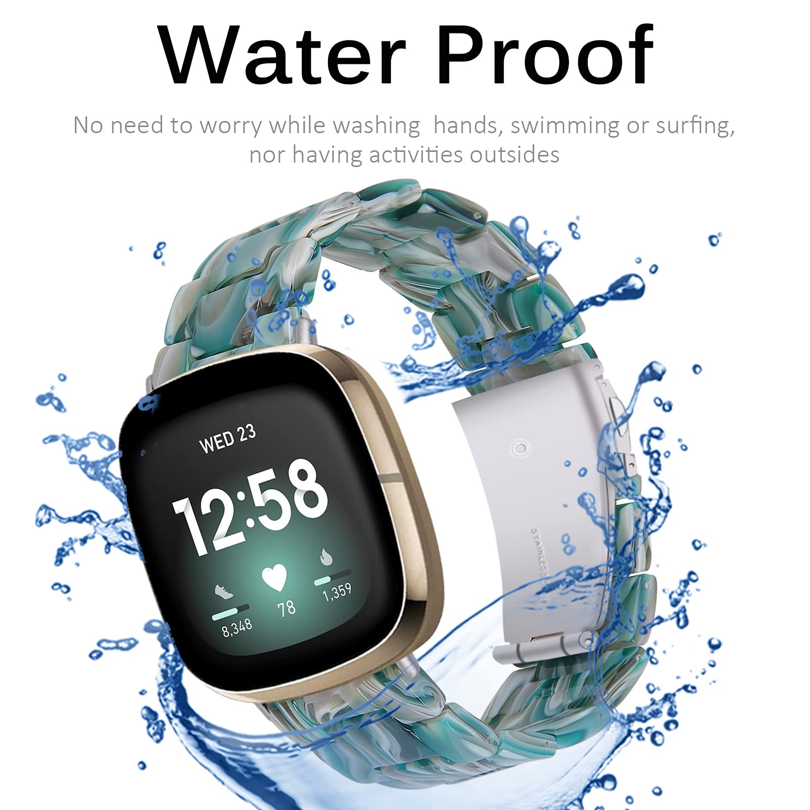 Foto 5 pulgar | Pulseras De Repuesto Miimall Para Fitbit Versa 3/sense Green - Venta Internacional.