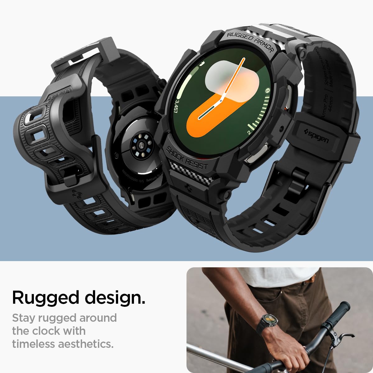 Foto 5 pulgar | Funda Con Correa Para Samsung Galaxy Watch 7 Spigen Rugged Armor Pro De 44 Mm - Venta Internacional.