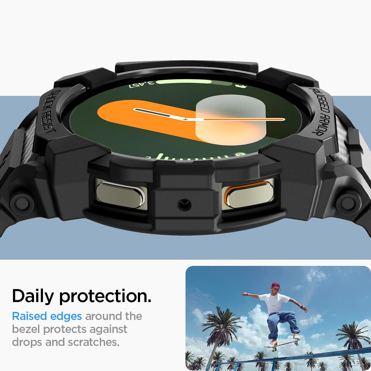 Foto 8 pulgar | Funda Con Correa Para Samsung Galaxy Watch 7 Spigen Rugged Armor Pro De 44 Mm - Venta Internacional.