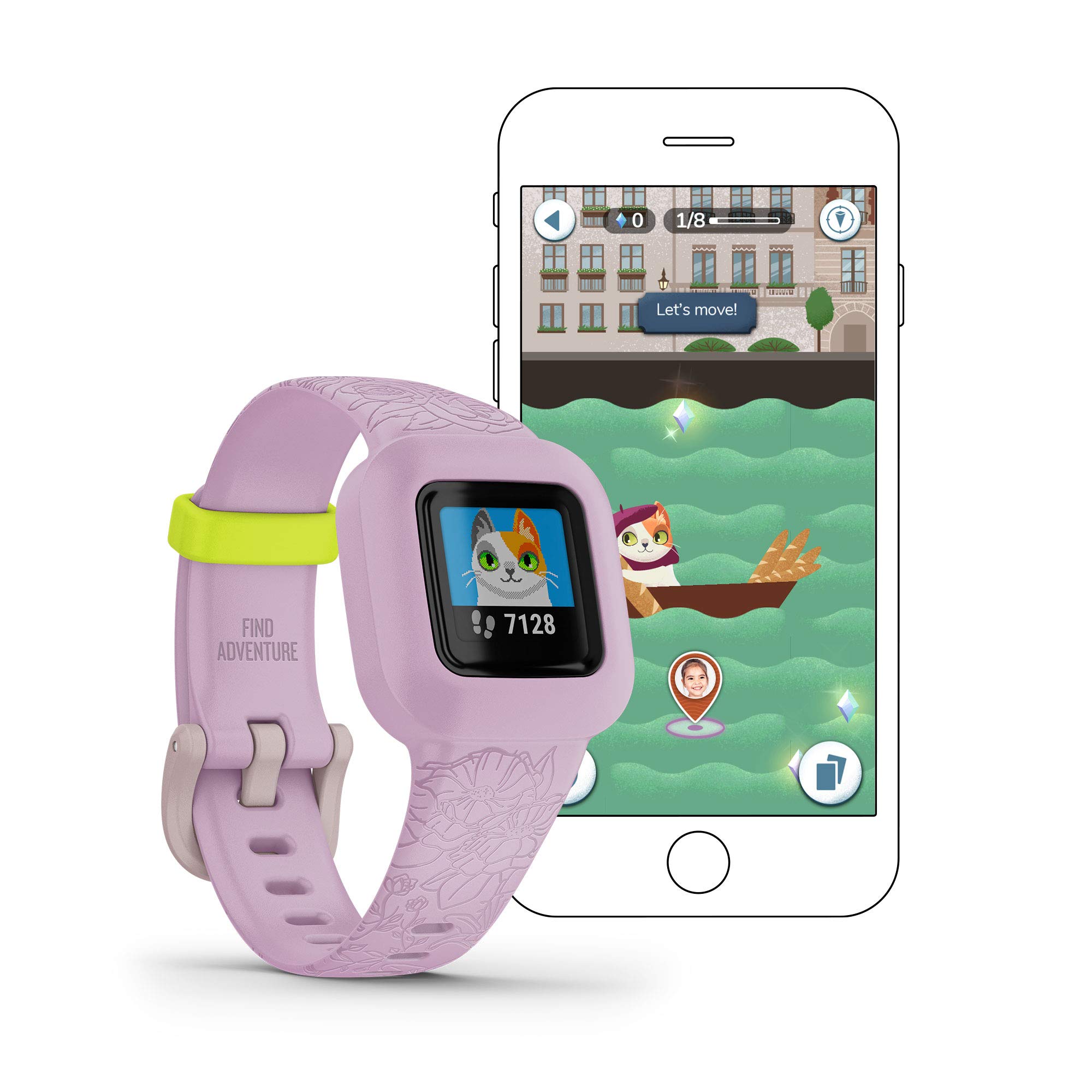 Foto 3 pulgar | Monitor De Actividad Física Garmin Vivofit Jr. 3 Para Niños, Color Lila Floral - Venta Internacional.