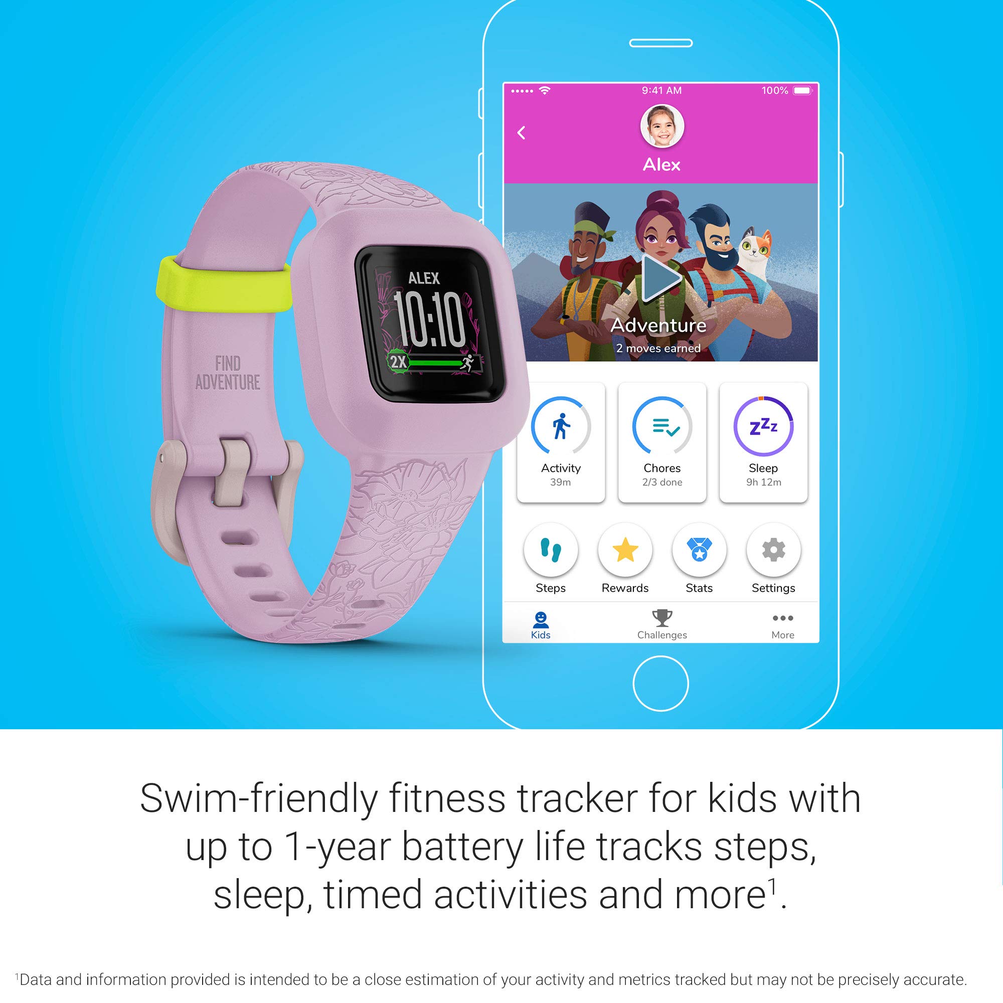Foto 4 pulgar | Monitor De Actividad Física Garmin Vivofit Jr. 3 Para Niños, Color Lila Floral - Venta Internacional.