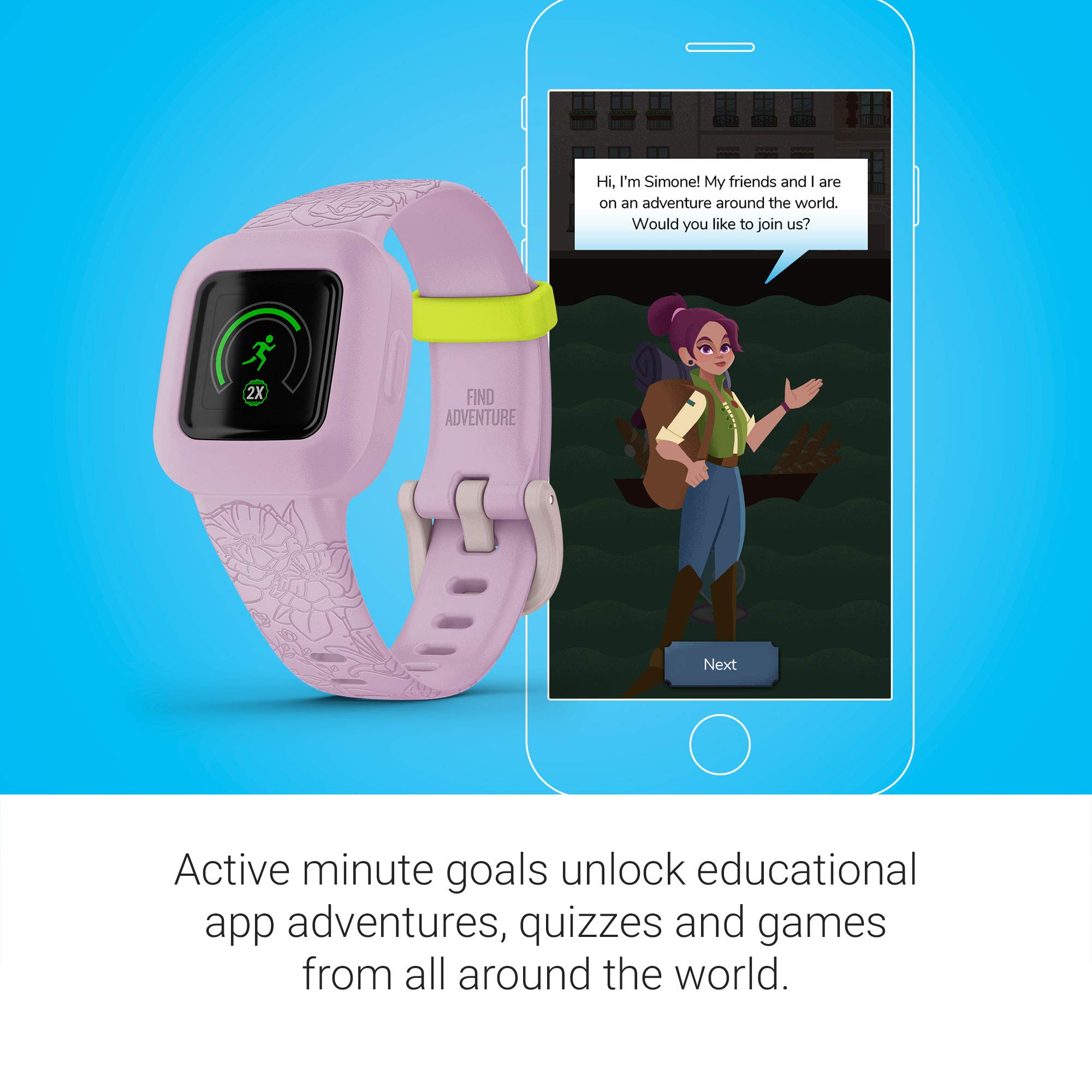 Foto 6 pulgar | Monitor De Actividad Física Garmin Vivofit Jr. 3 Para Niños, Color Lila Floral - Venta Internacional.