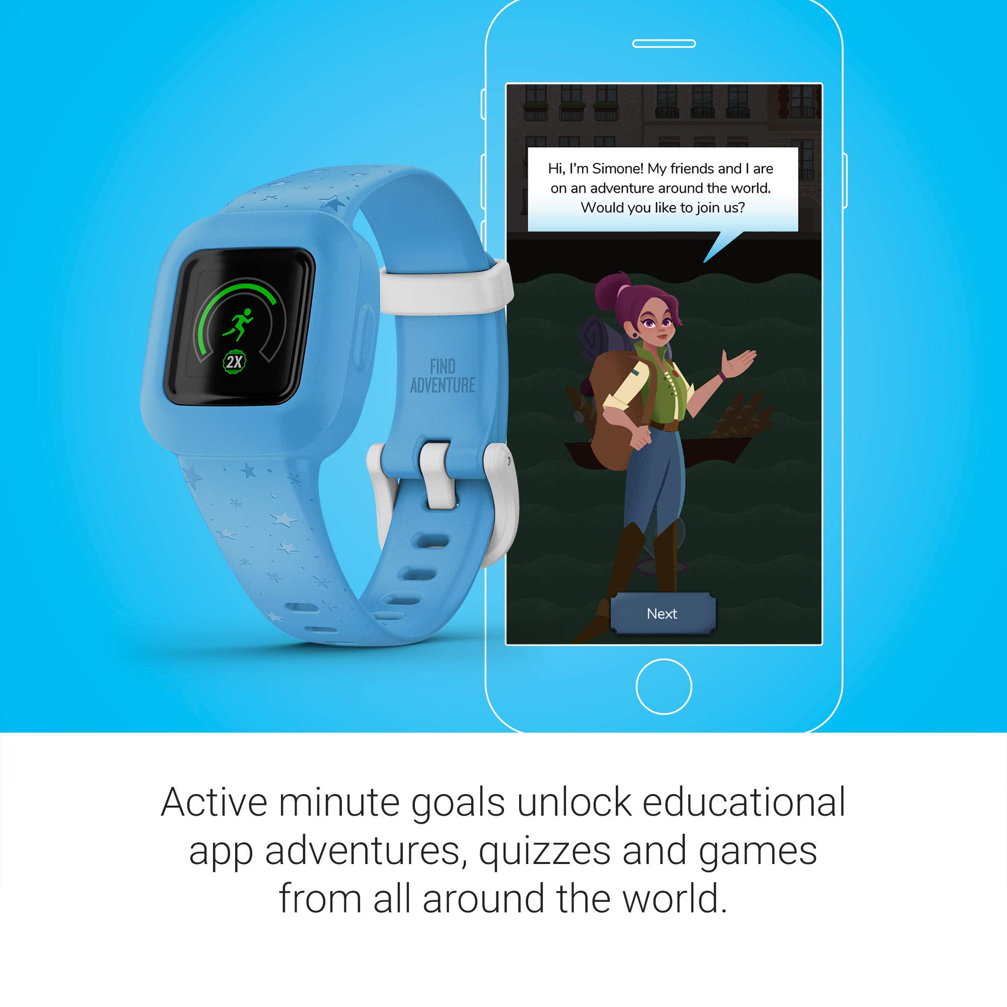 Foto 5 | Monitor De Actividad Física Garmin Vivofit Jr. 3 Para Niños - Blue Stars - Venta Internacional.