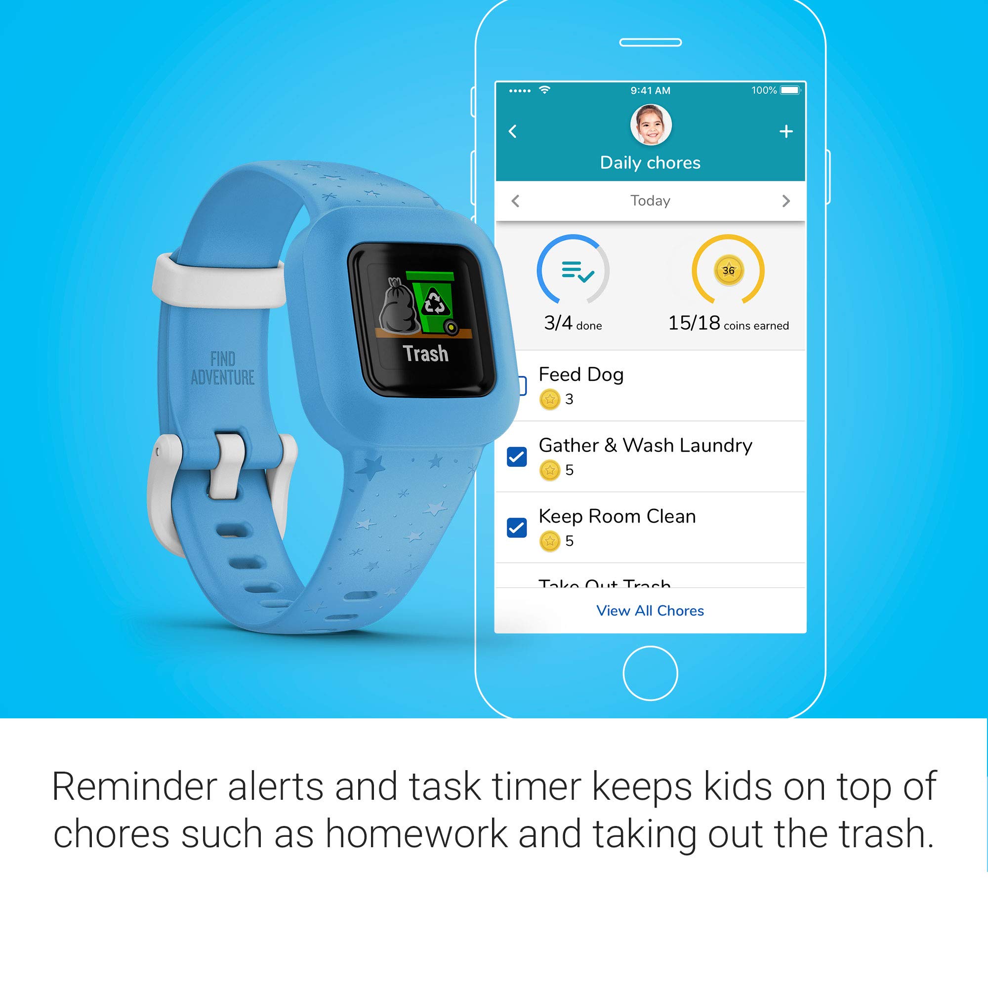 Foto 7 pulgar | Monitor De Actividad Física Garmin Vivofit Jr. 3 Para Niños - Blue Stars - Venta Internacional.