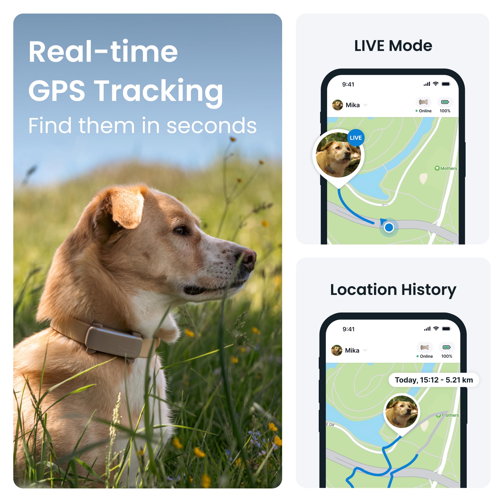 Foto 3 pulgar | Rastreador Gps Para Perros Tractive 2025, Versión En Tiempo Real, Marrón - Venta Internacional.