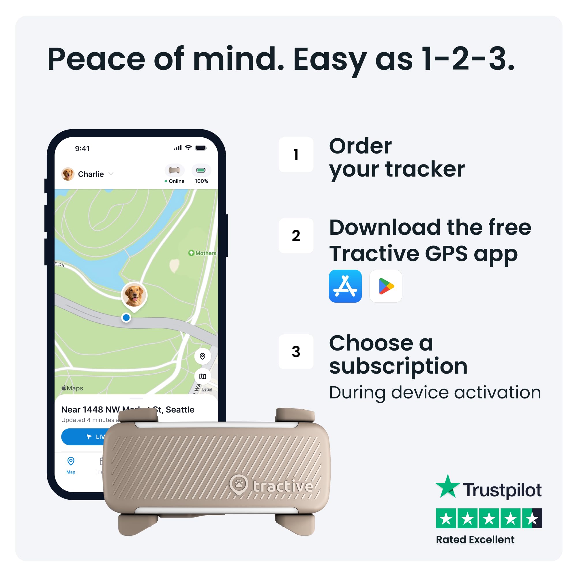 Foto 7 | Rastreador Gps Para Perros Tractive 2025, Versión En Tiempo Real, Marrón - Venta Internacional.