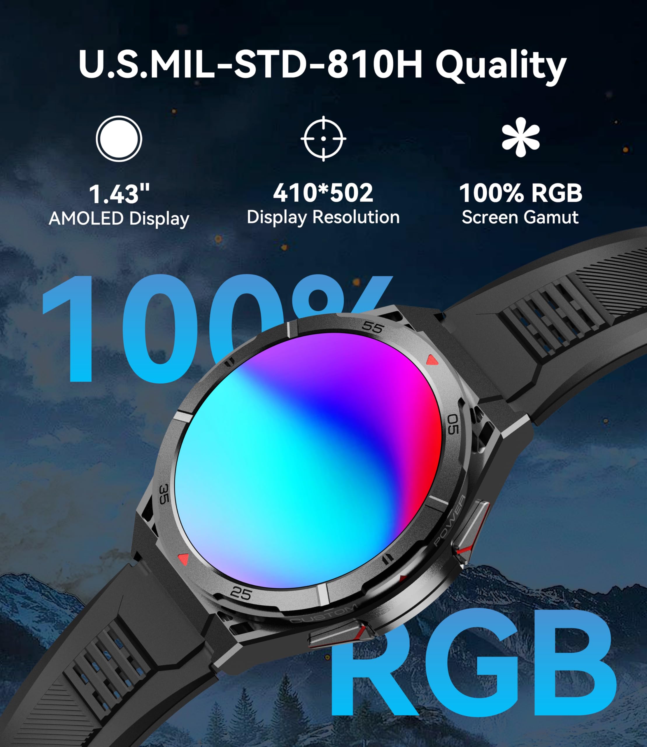 Foto 4 pulgar | Reloj Inteligente Oukitel Gps 1.43 Pulgadas Amoled 5atm Impermeable Para Hombre - Venta Internacional.