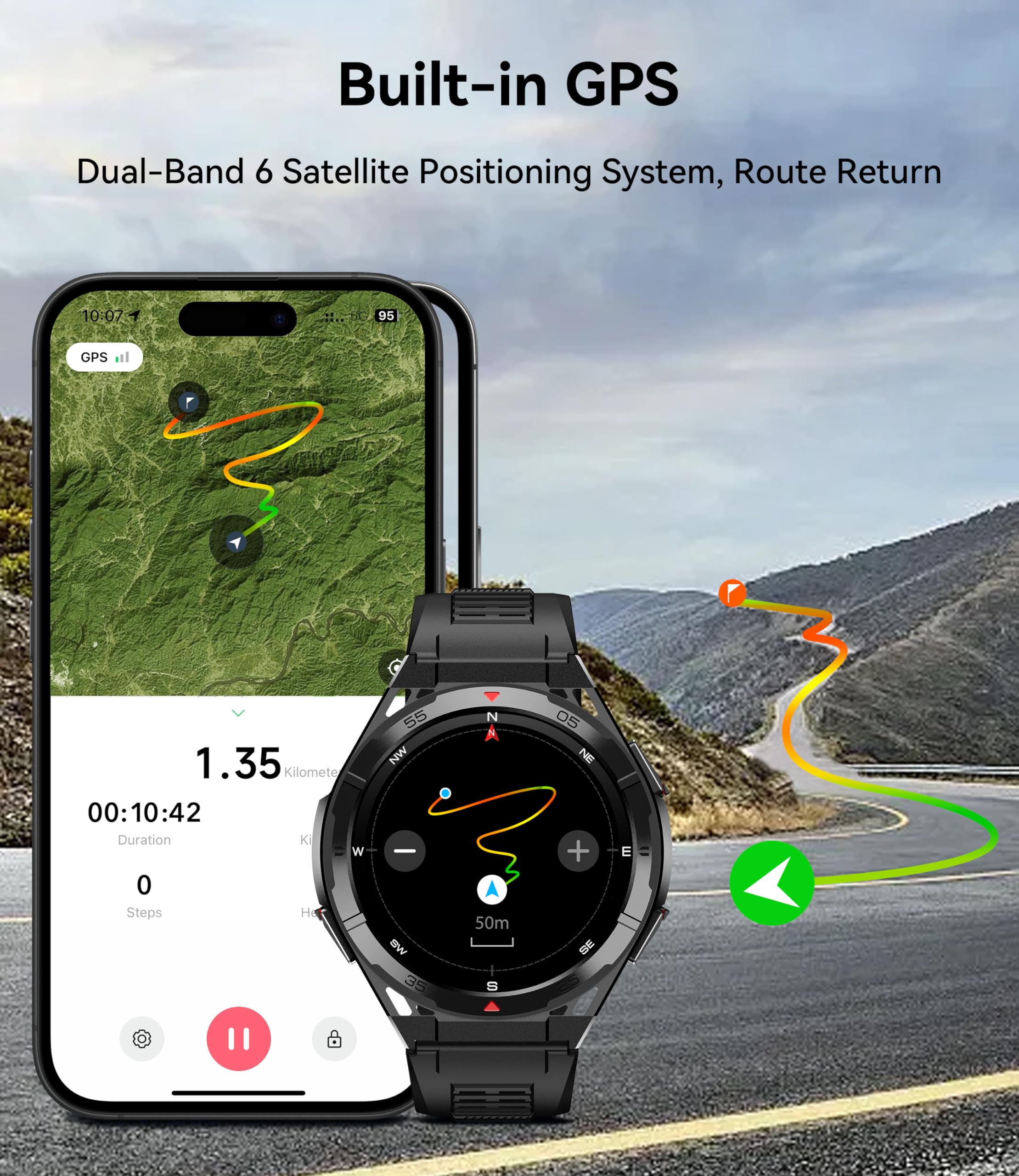 Foto 5 pulgar | Reloj Inteligente Oukitel Gps 1.43 Pulgadas Amoled 5atm Impermeable Para Hombre - Venta Internacional.