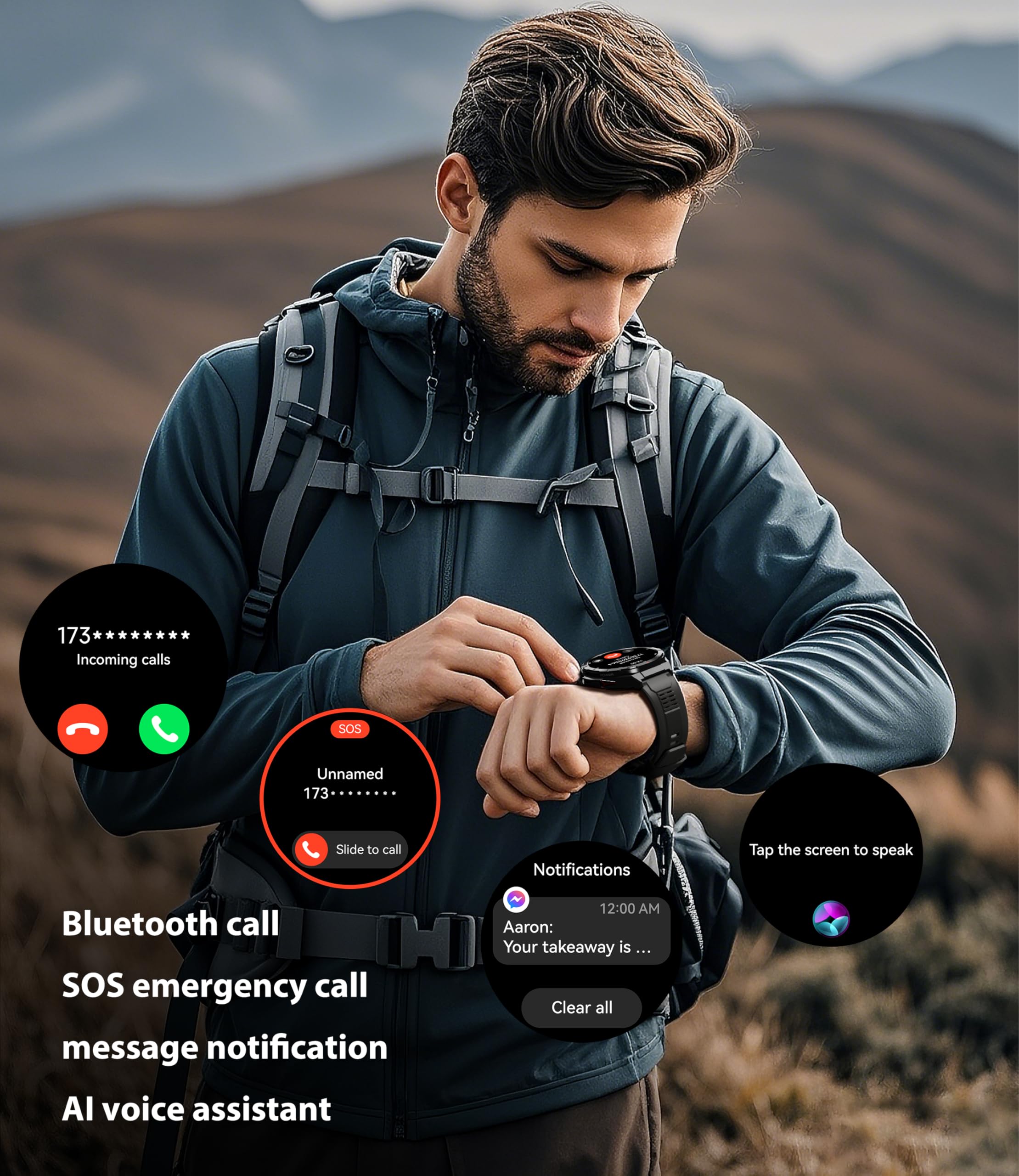 Foto 5 | Reloj Inteligente Oukitel Gps 1.43 Pulgadas Amoled 5atm Impermeable Para Hombre - Venta Internacional.