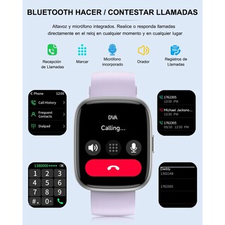 Foto 2 | Smartwatch Eo Safe Imports ESI-19592 Púrpura