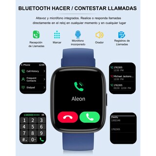 Foto 2 | Smartwatch Eo Safe Imports ESI-19589 Llamadas Bluetooth Azul
