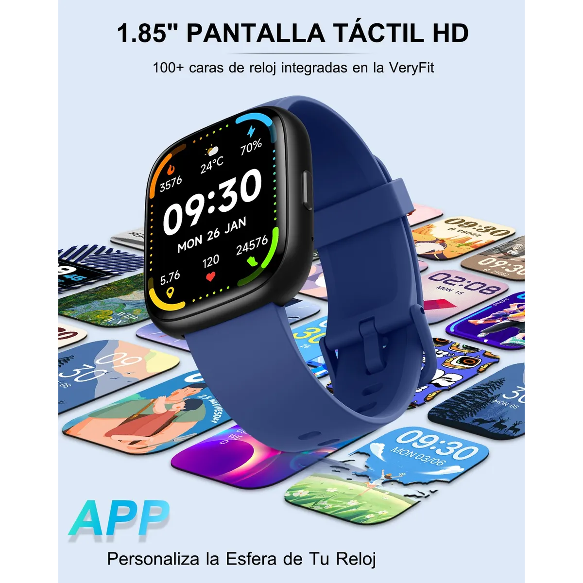 Foto 3 | Smartwatch Eo Safe Imports ESI-19589 Llamadas Bluetooth Azul