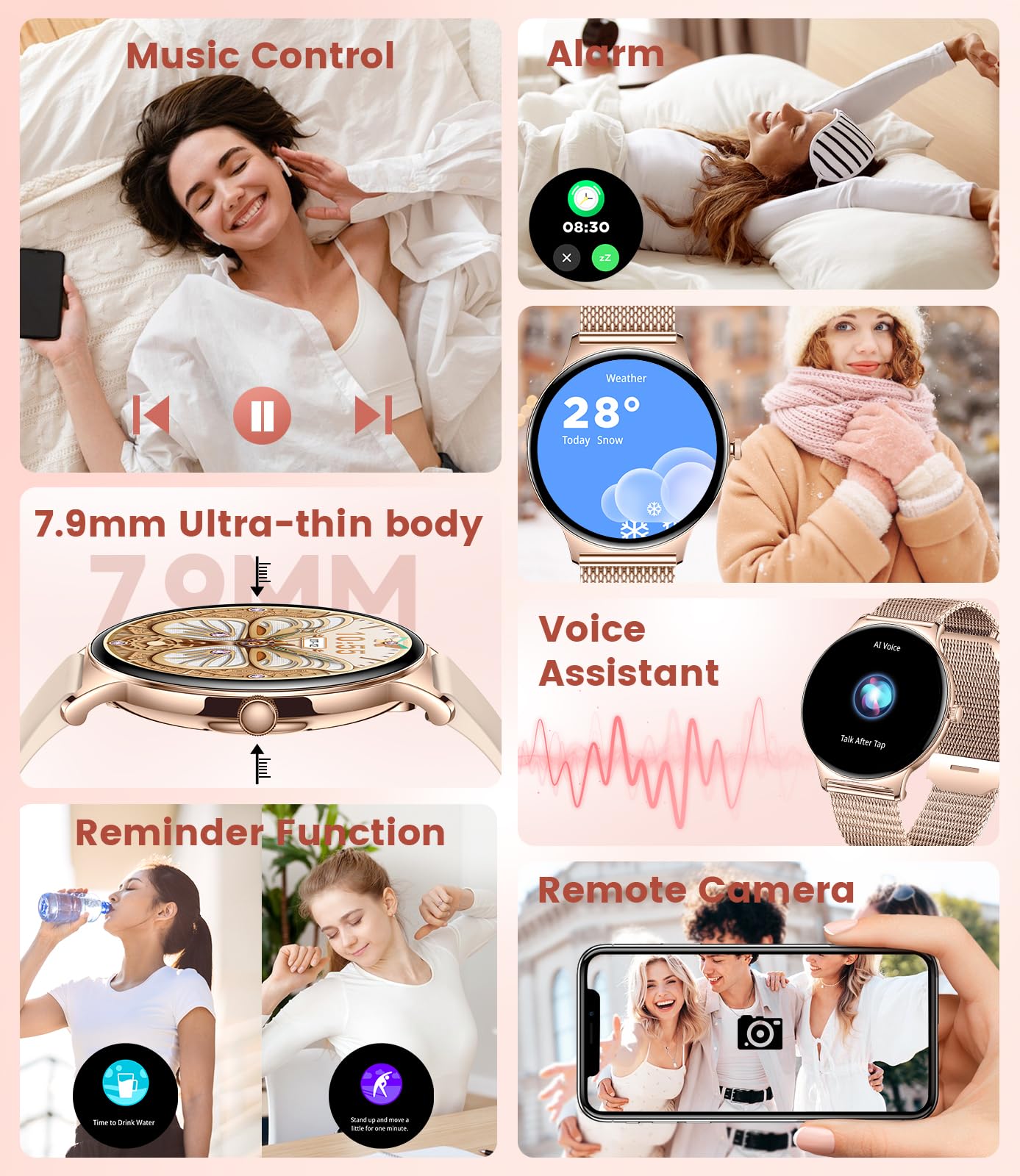 Foto 8 pulgar | Reloj Inteligente Lige Fv12 Fitness Para Mujer Con Monitor De Frecuencia Cardíaca - Venta Internacional.