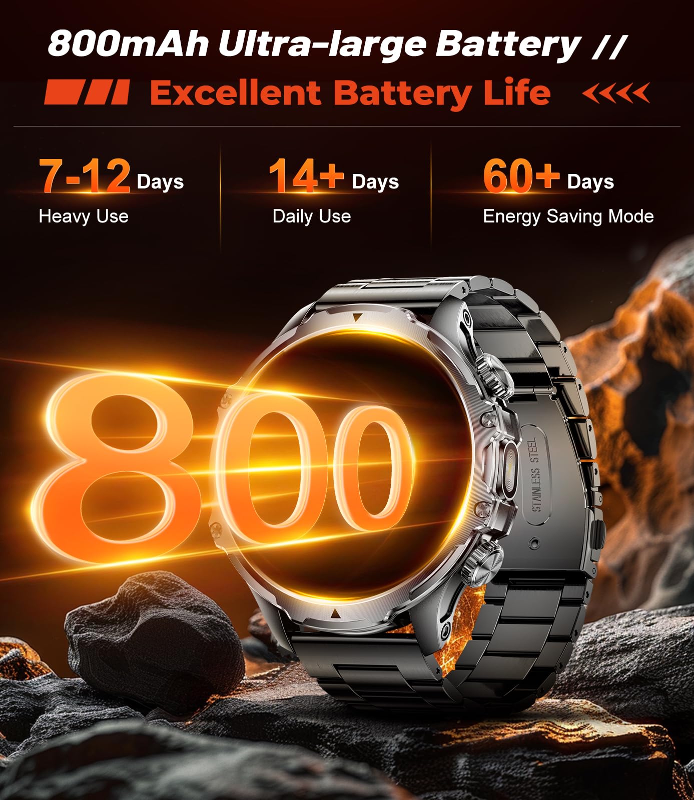 Foto 4 pulgar | Smartwatch Lige Fv15 Para Hombre Con Linterna Led De Pantalla De 1,85 Pulgadas - Venta Internacional.