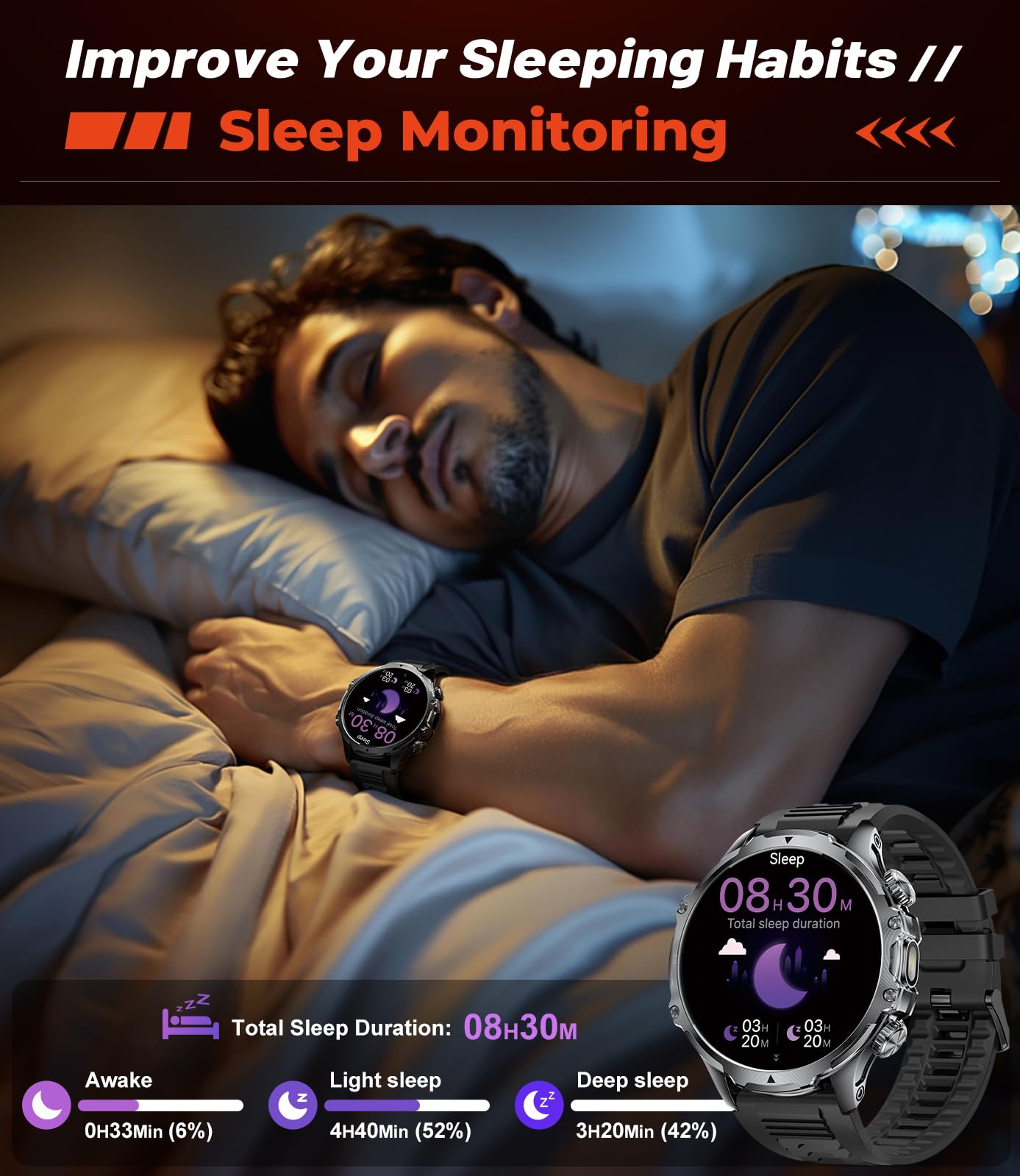 Foto 8 pulgar | Smartwatch Lige Fv15 Para Hombre Con Linterna Led De Pantalla De 1,85 Pulgadas - Venta Internacional.