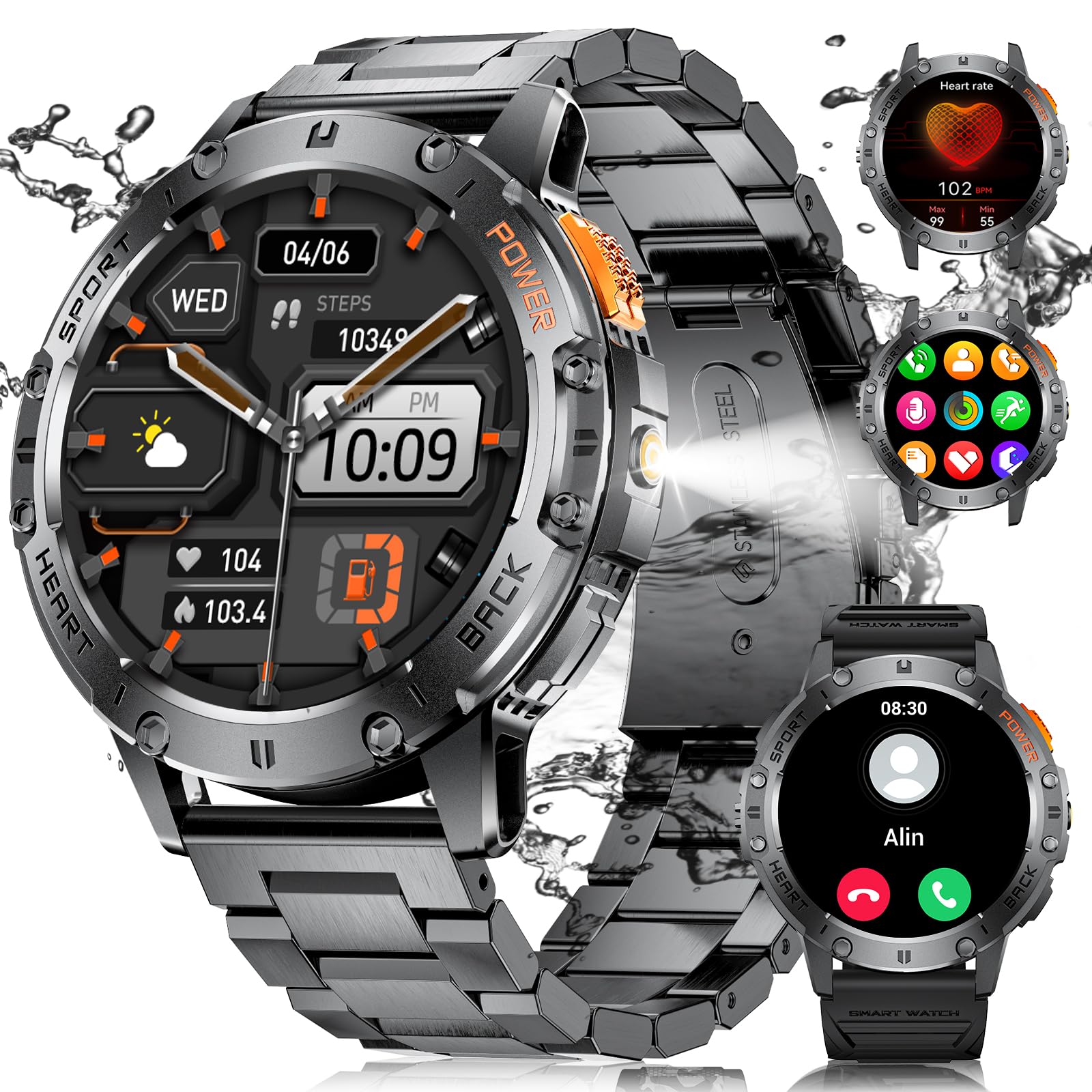 Foto 2 pulgar | Reloj Inteligente Lige Military Para Hombre Con Linterna Led De 530 Mah - Venta Internacional.