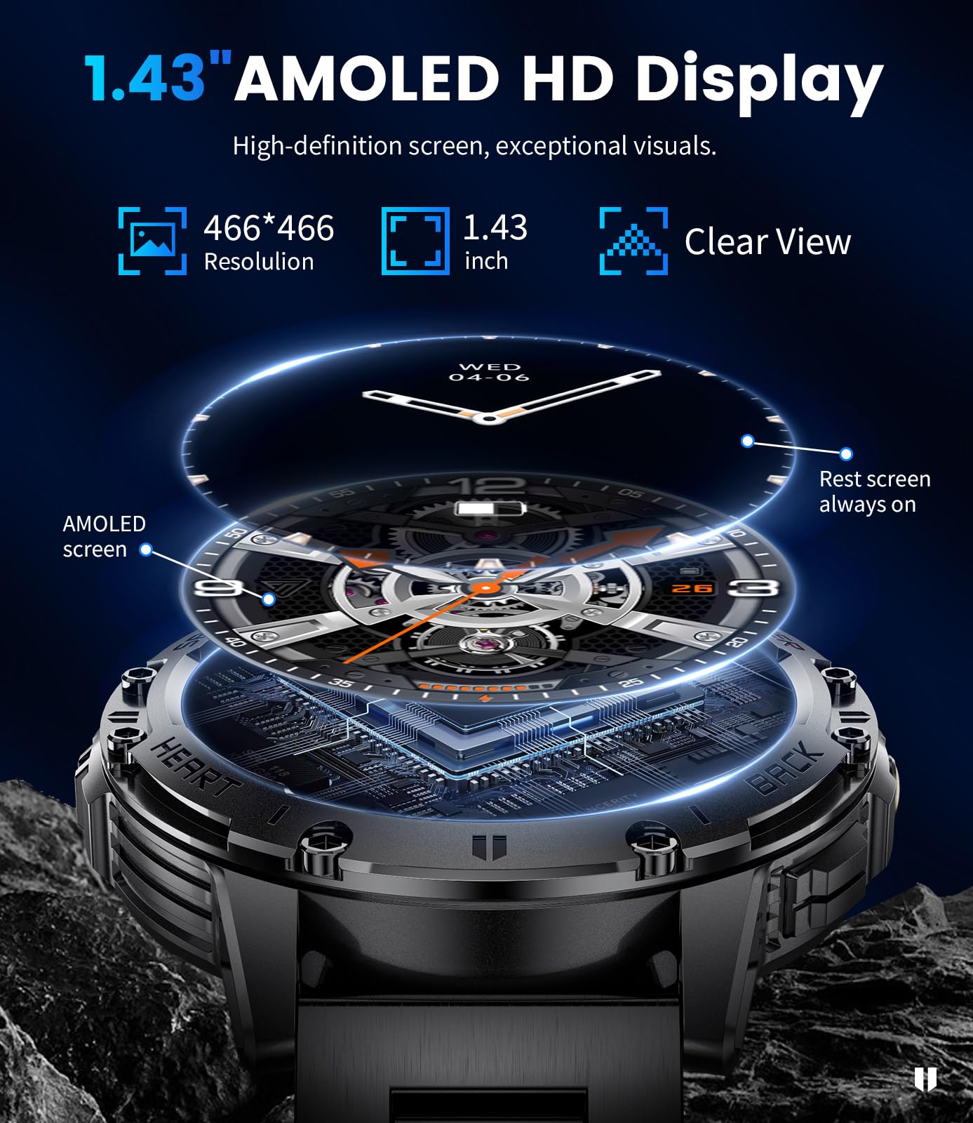 Foto 5 pulgar | Reloj Inteligente Lige Military Para Hombre Con Linterna Led De 530 Mah - Venta Internacional.