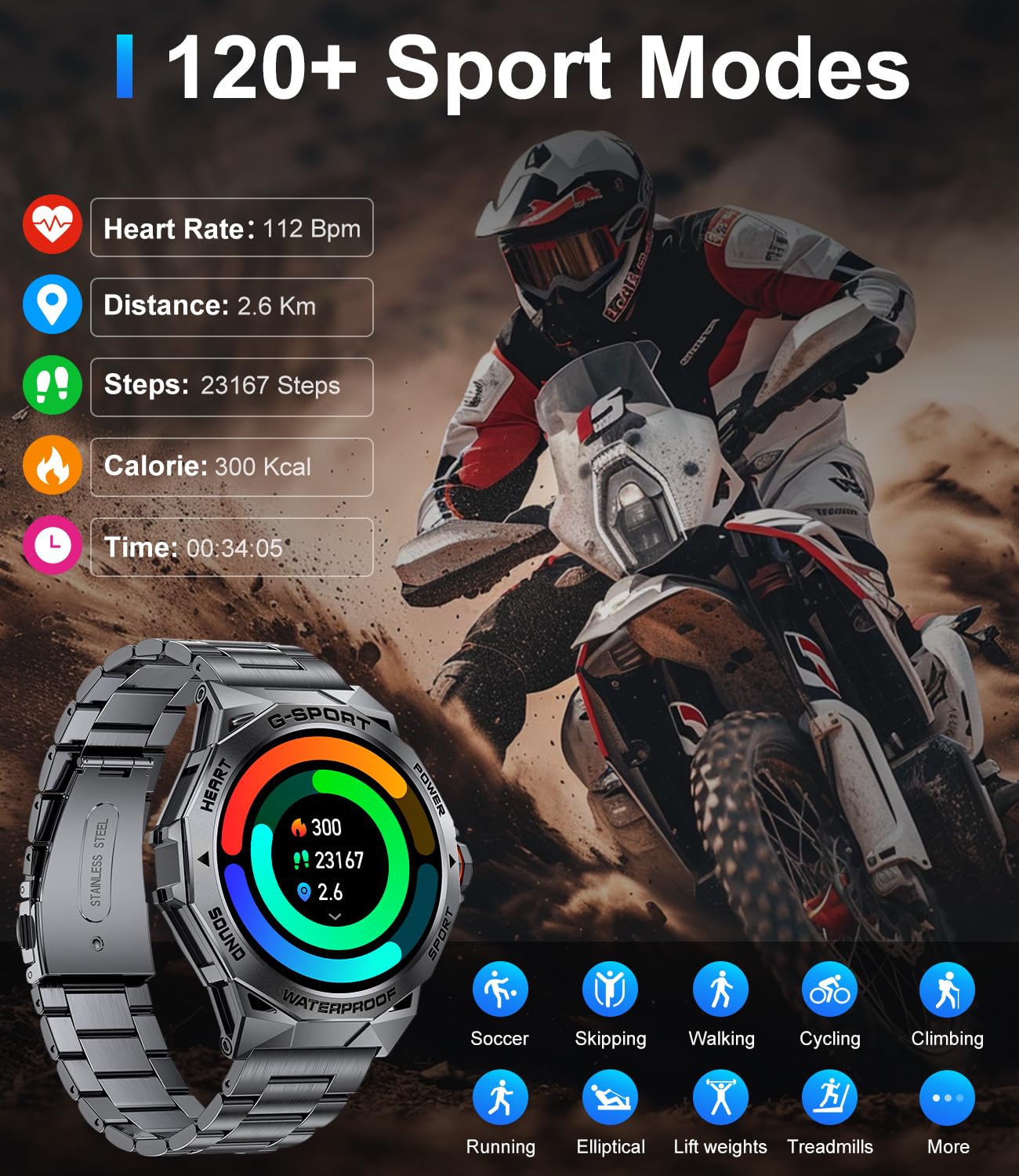 Foto 5 pulgar | Reloj Inteligente Militar Smartwatch Lige Para Hombre Con Amoled De 1,43 Pulgadas - Venta Internacional.