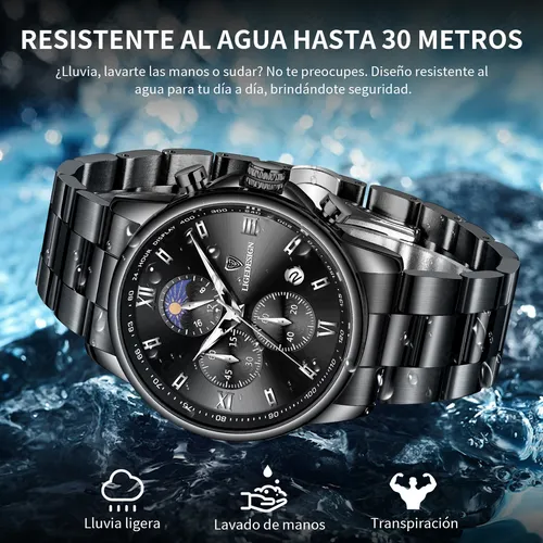 Foto 5 pulgar | Reloj Xtellar Pulsera Hombre Impermeable Relojes Cuarzo Acero Fecha