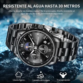 Foto 4 | Reloj Xtellar Pulsera Hombre Impermeable Relojes Cuarzo Acero Fecha