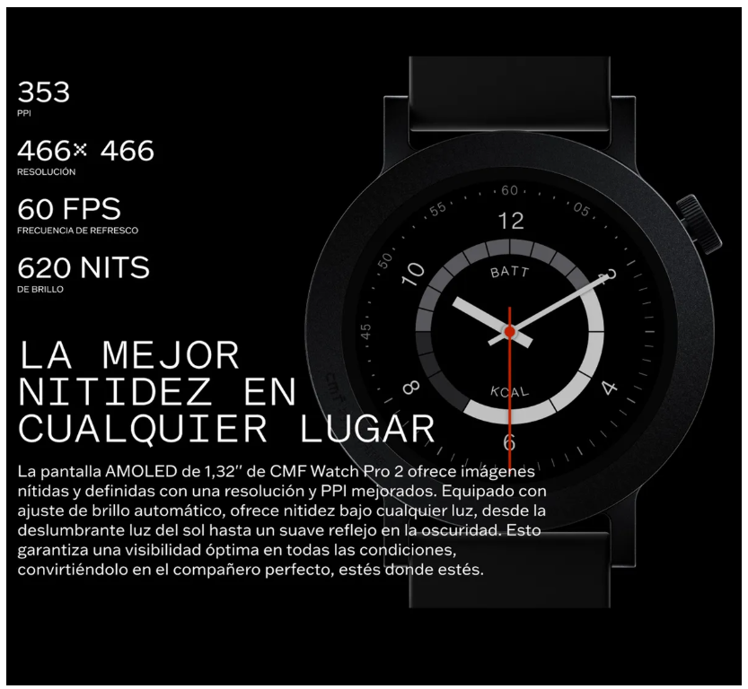 Foto 2 | Smartwatch Cmf Watch Pro 2 Versión Intl Gris Ceniza