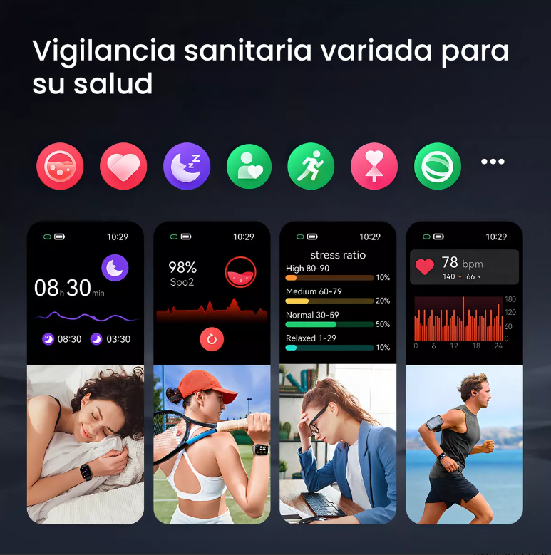 Foto 7 pulgar | Smartwatch Reloj Inteligente Llamada 1.85'' Filwans Gts Mini Color Azul