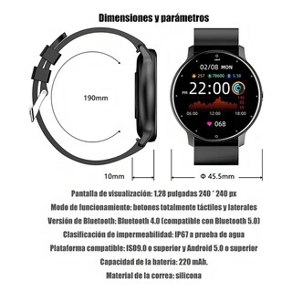 Foto 2 | Smartwatch Zl02 1.28 Deportivo Lab.g Azul
