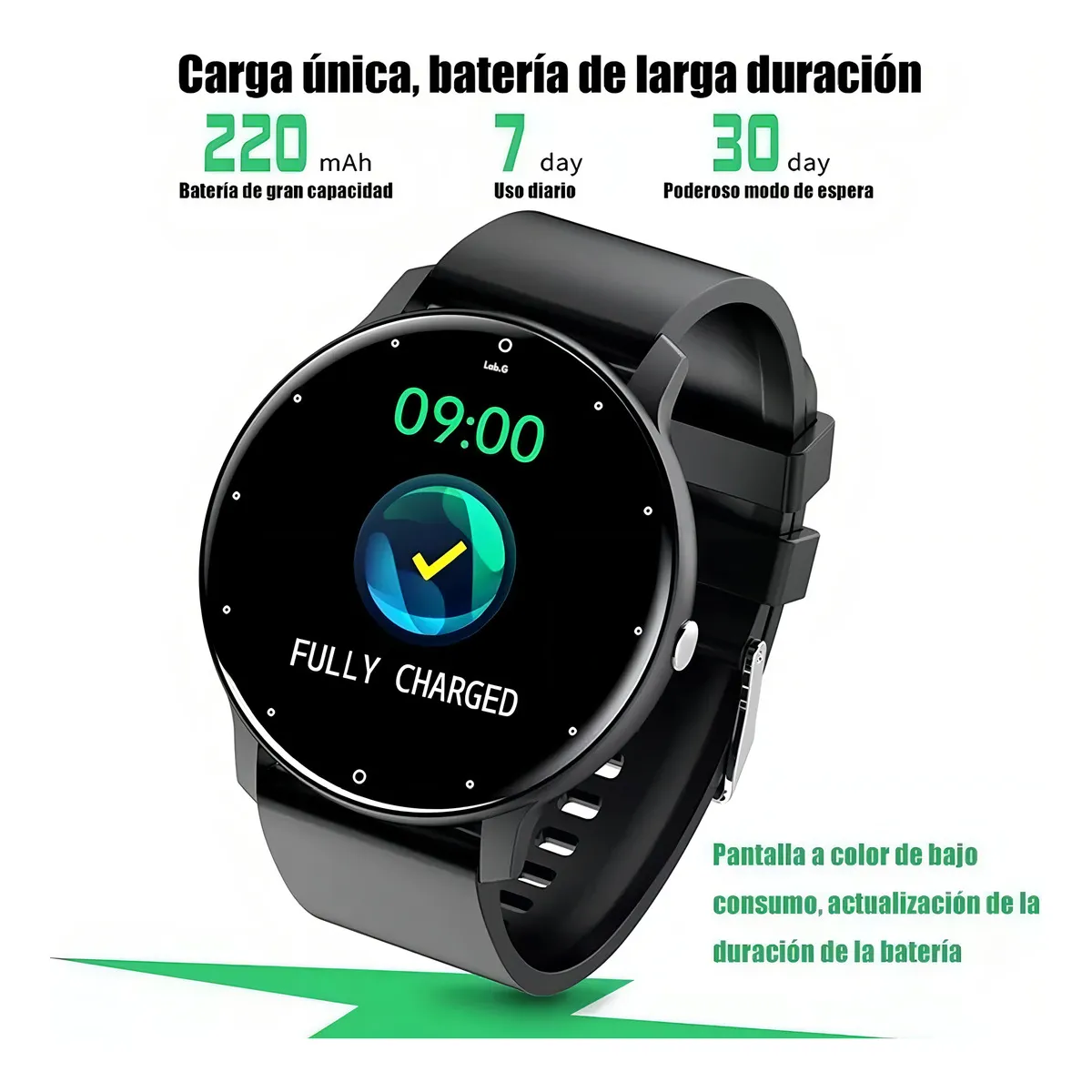 Foto 4 pulgar | Smartwatch Zl02 1.28 Deportivo Lab.g Azul