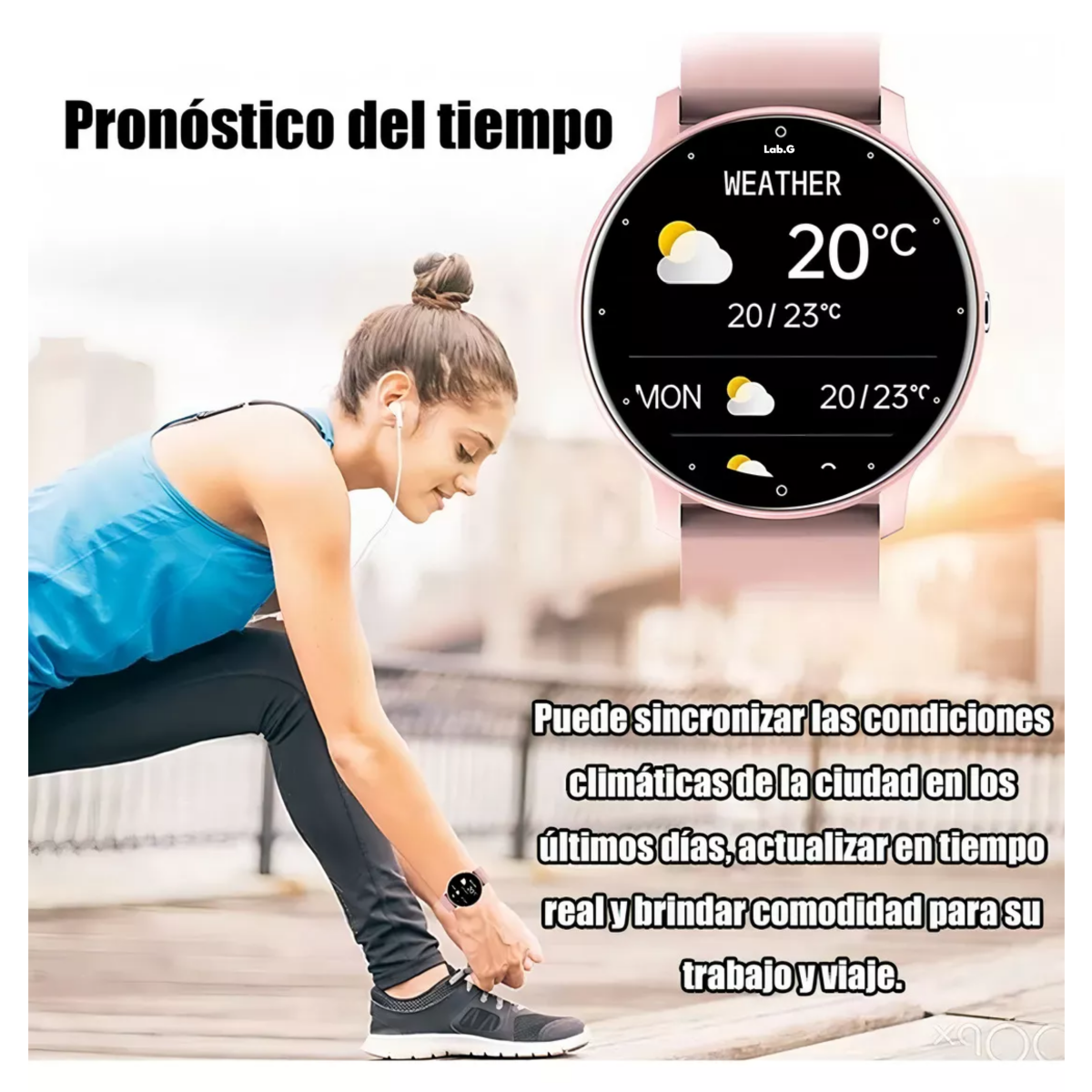 Foto 6 pulgar | Smartwatch Zl02 1.28 Deportivo Lab.g Azul