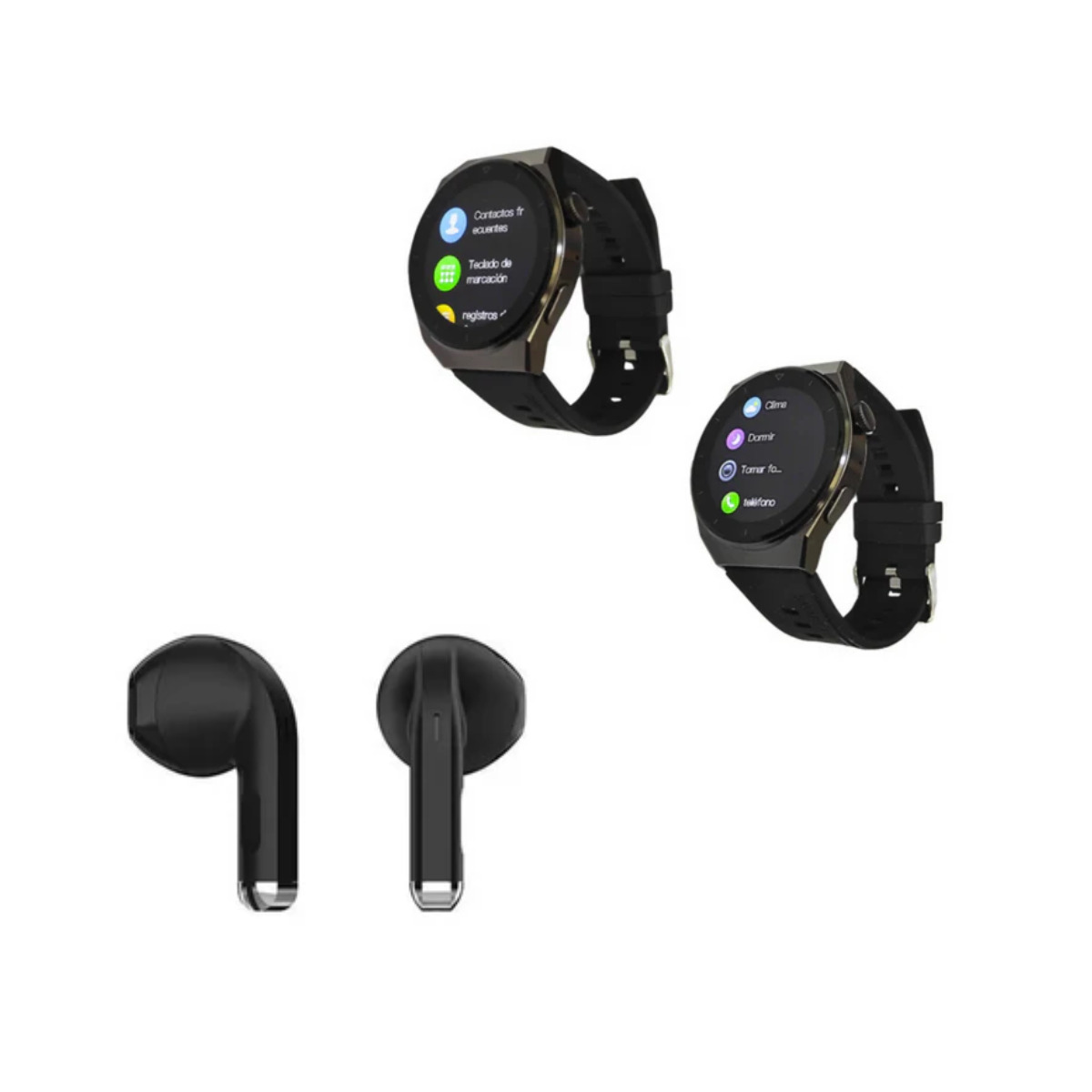 Foto 6 pulgar | Bundle Smartwatch Bossney W03 Pro Negro Incluye G-tide L21 Negro