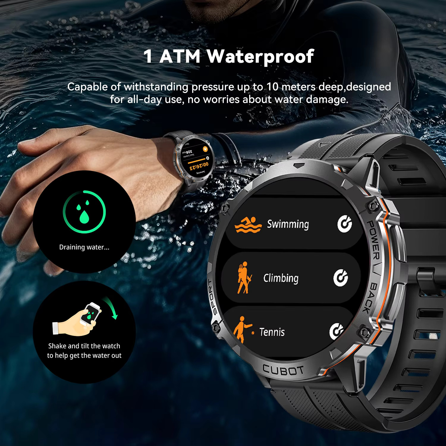 Foto 7 pulgar | Smartwatch Cubot Negro