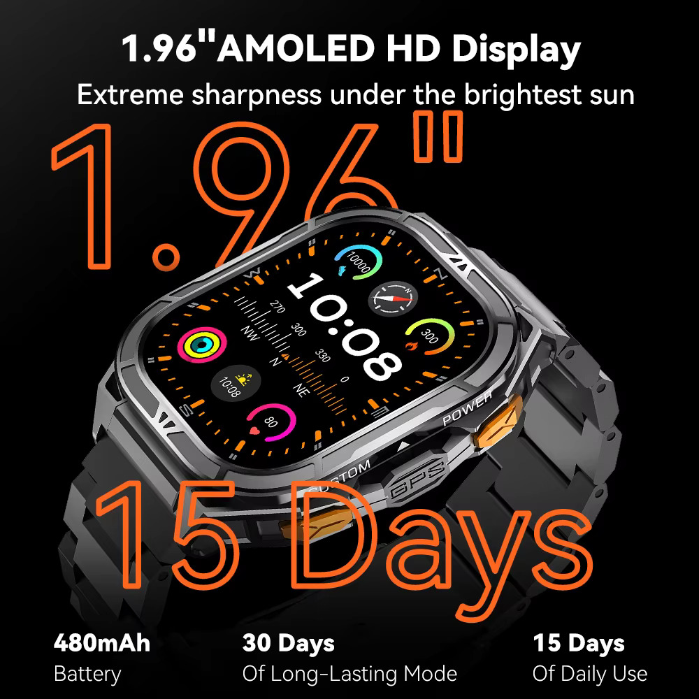 Foto 4 pulgar | Reloj Inteligente Cubot Gt 3 1.96 Pulgadas Amoled Oxígeno en Sangre GPS 5 Atm