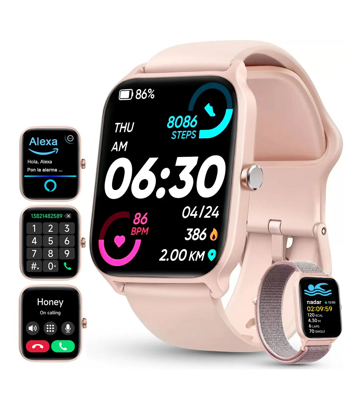 Foto 3 pulgar | Smartwatch 1.8'' Reloj Inteligente Bluetooth Lab.g Rosa
