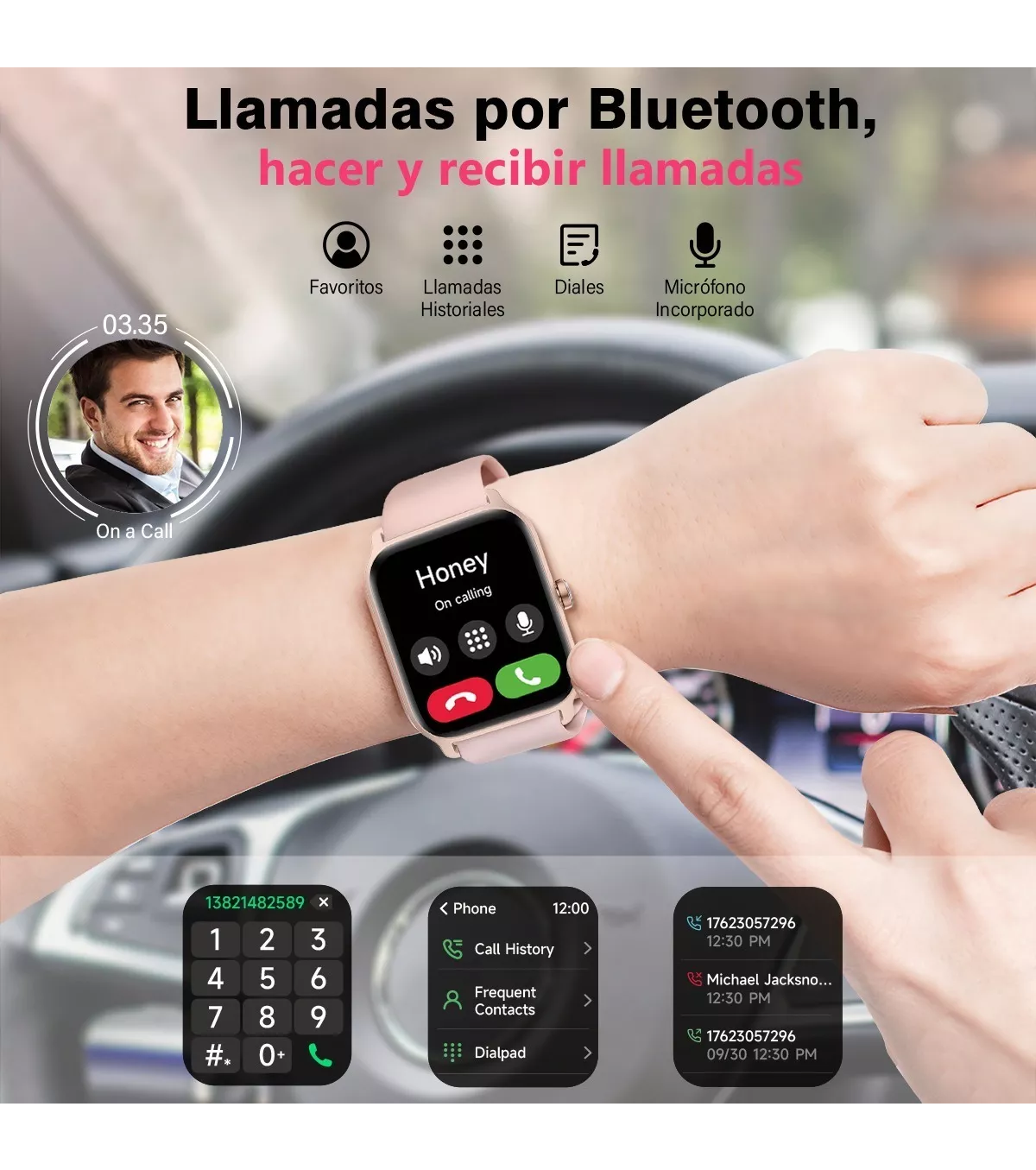 Foto 5 pulgar | Smartwatch 1.8'' Reloj Inteligente Bluetooth Lab.g Rosa