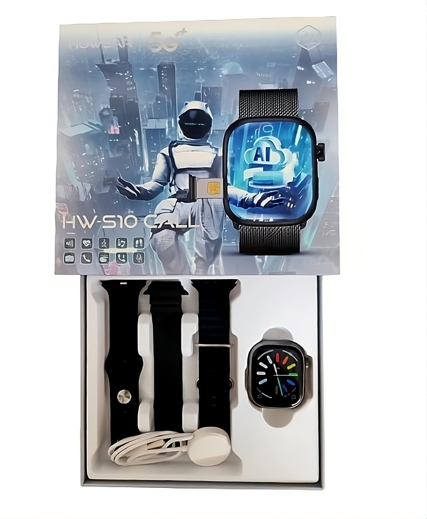 Smartwatch HW-S10 Call 5G con Chip Android Youtube Whatsapp GPS