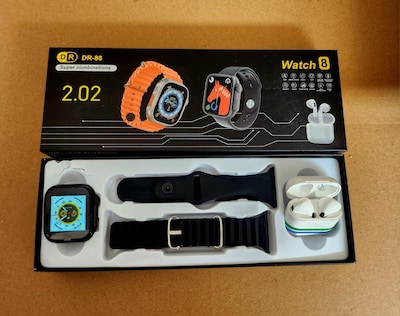 Foto 4 | Combo Smartwatch Dr88 Con Audífonos Bluetooth Y 2 Correas con monitoreo fitness y notificaciones.