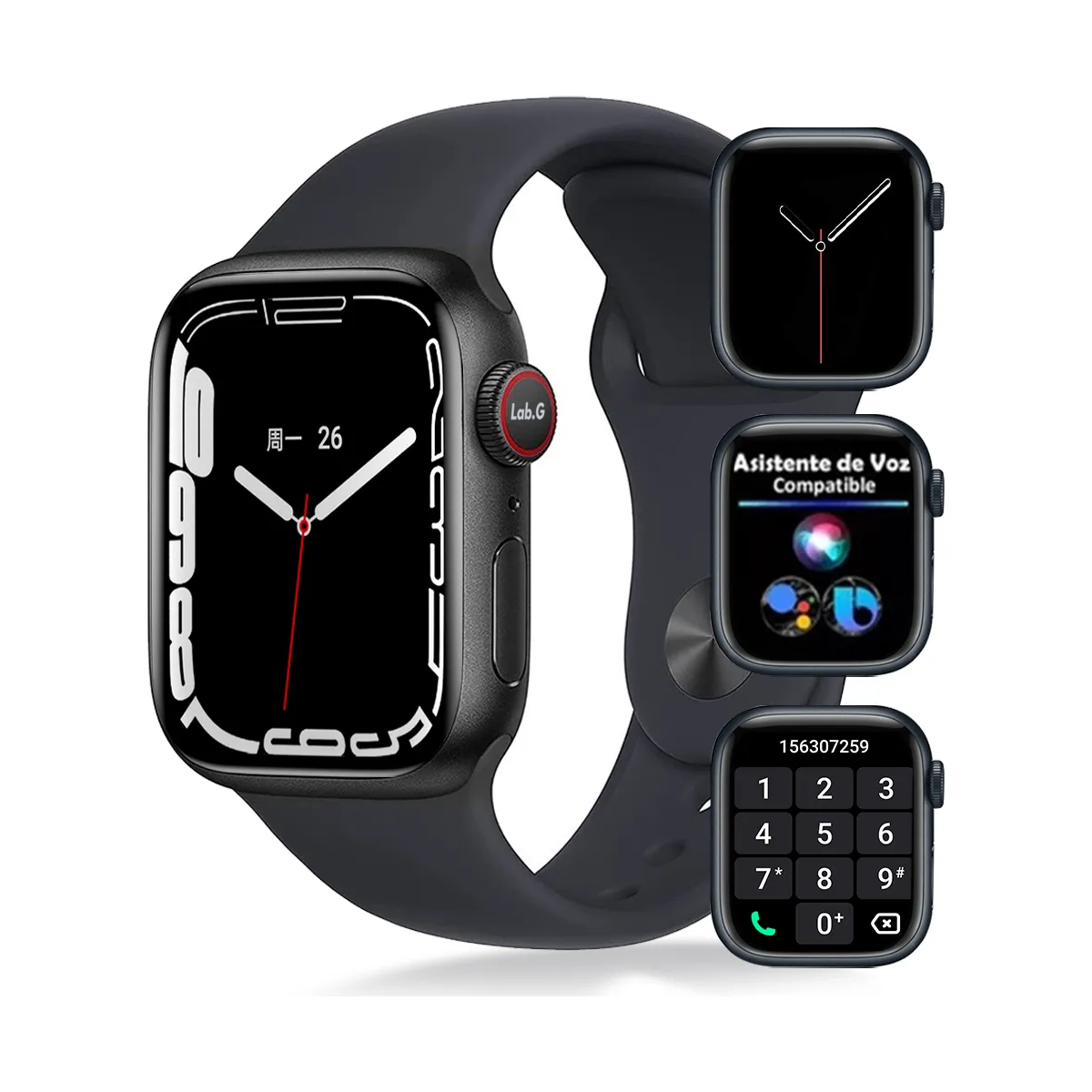 Foto 2 | Reloj Inteligente Para Hombre Lab.g Negro