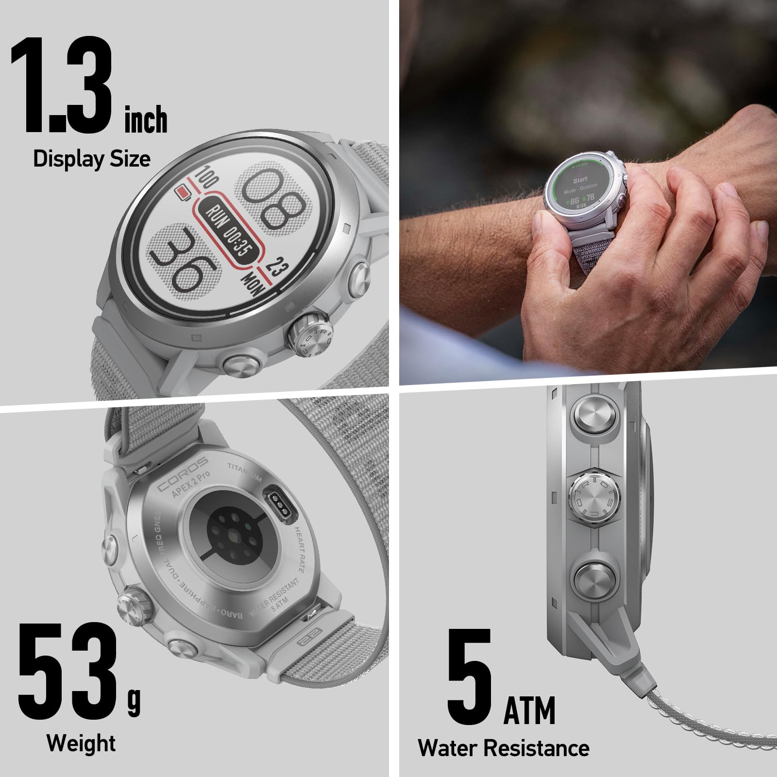 Foto 4 pulgar | Reloj Gps Coros Apex 2 Pro Outdoor Zafiro Titanio De 1 3 Pulgadas - Venta Internacional.