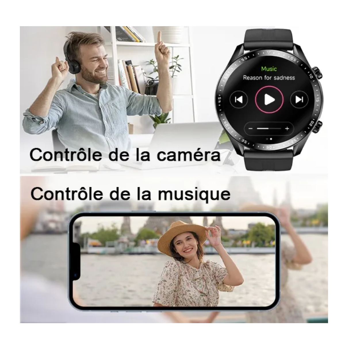 Foto 5 pulgar | Smartwatch Deportivo Impermeable  Negro