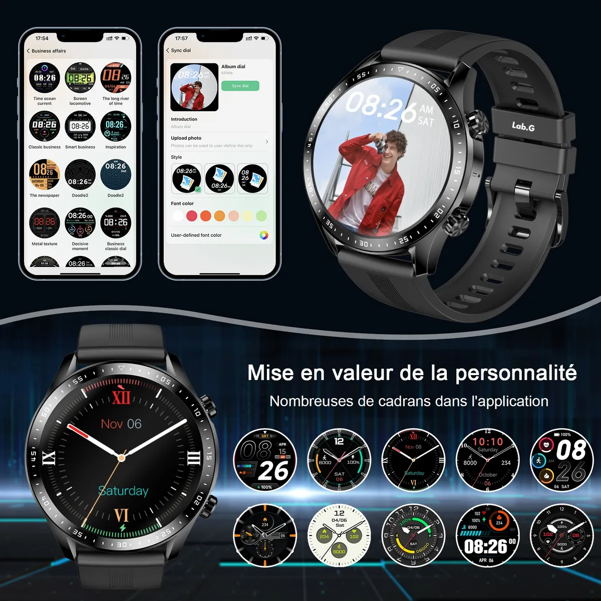 Foto 6 pulgar | Smartwatch Deportivo Impermeable  Negro