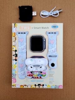 Foto 4 | Combo Kids Smartwach Con Audifonos Bluetooth Diseño De Kuromi X Cinnanmorroll