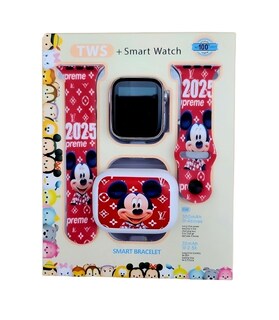 Foto 1 | Combo Kids Smartwach Con Audifonos Bluetooth Diseño De Mickey Mouse