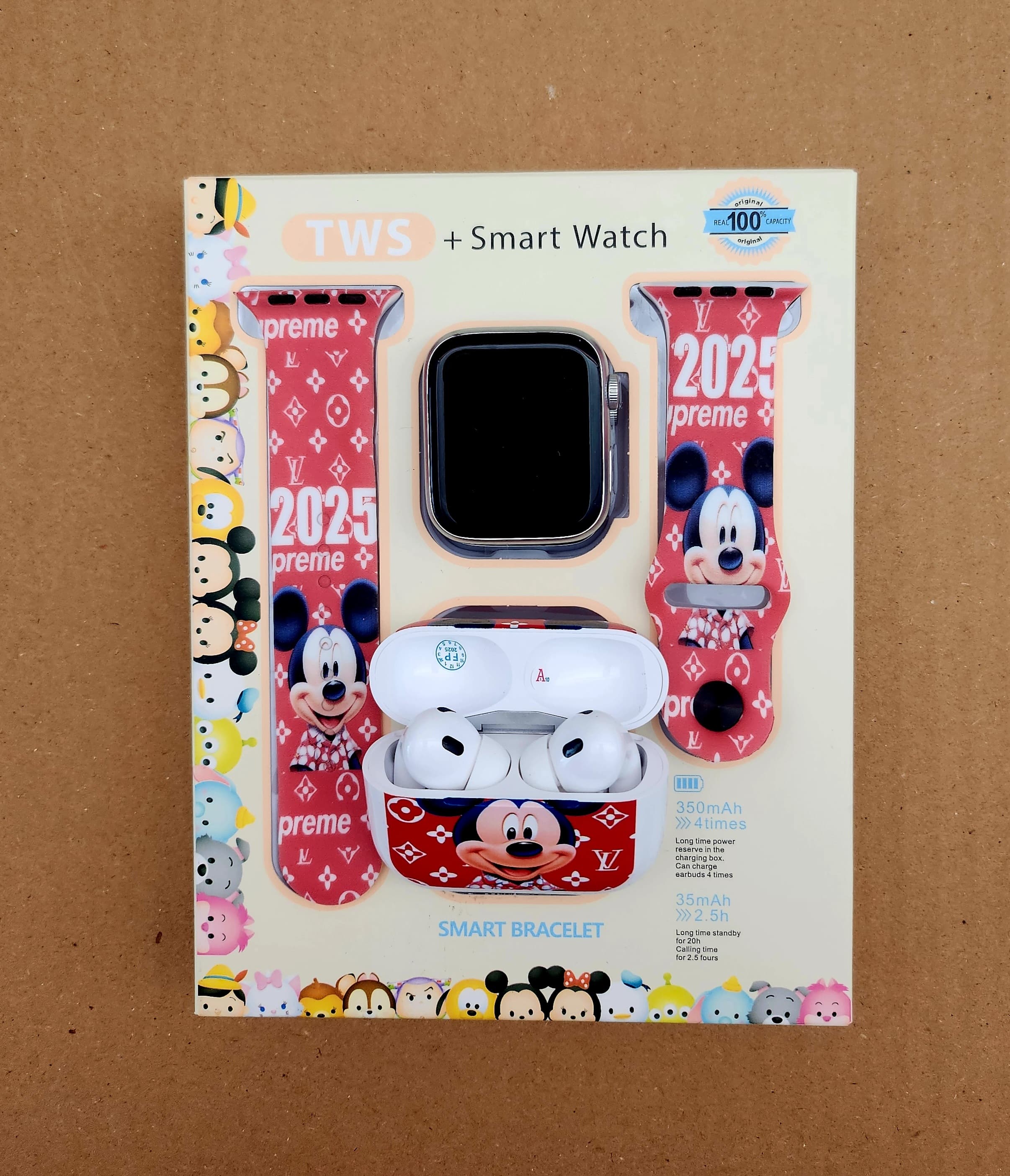 Foto 2 | Combo Kids Smartwach Con Audifonos Bluetooth Diseño De Mickey Mouse