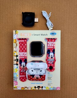 Foto 3 | Combo Kids Smartwach Con Audifonos Bluetooth Diseño De Mickey Mouse