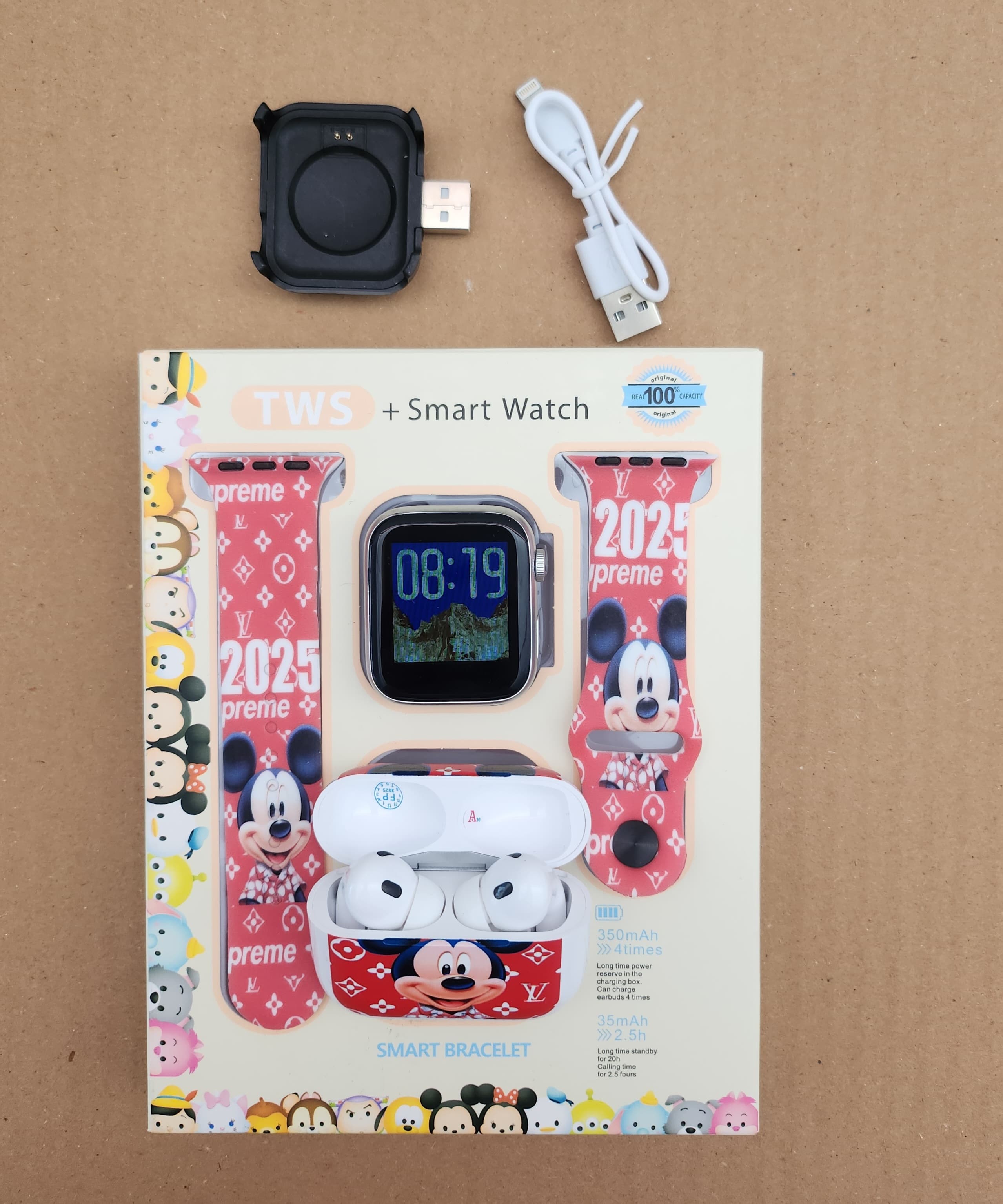Foto 5 pulgar | Combo Kids Smartwach Con Audifonos Bluetooth Diseño De Mickey Mouse