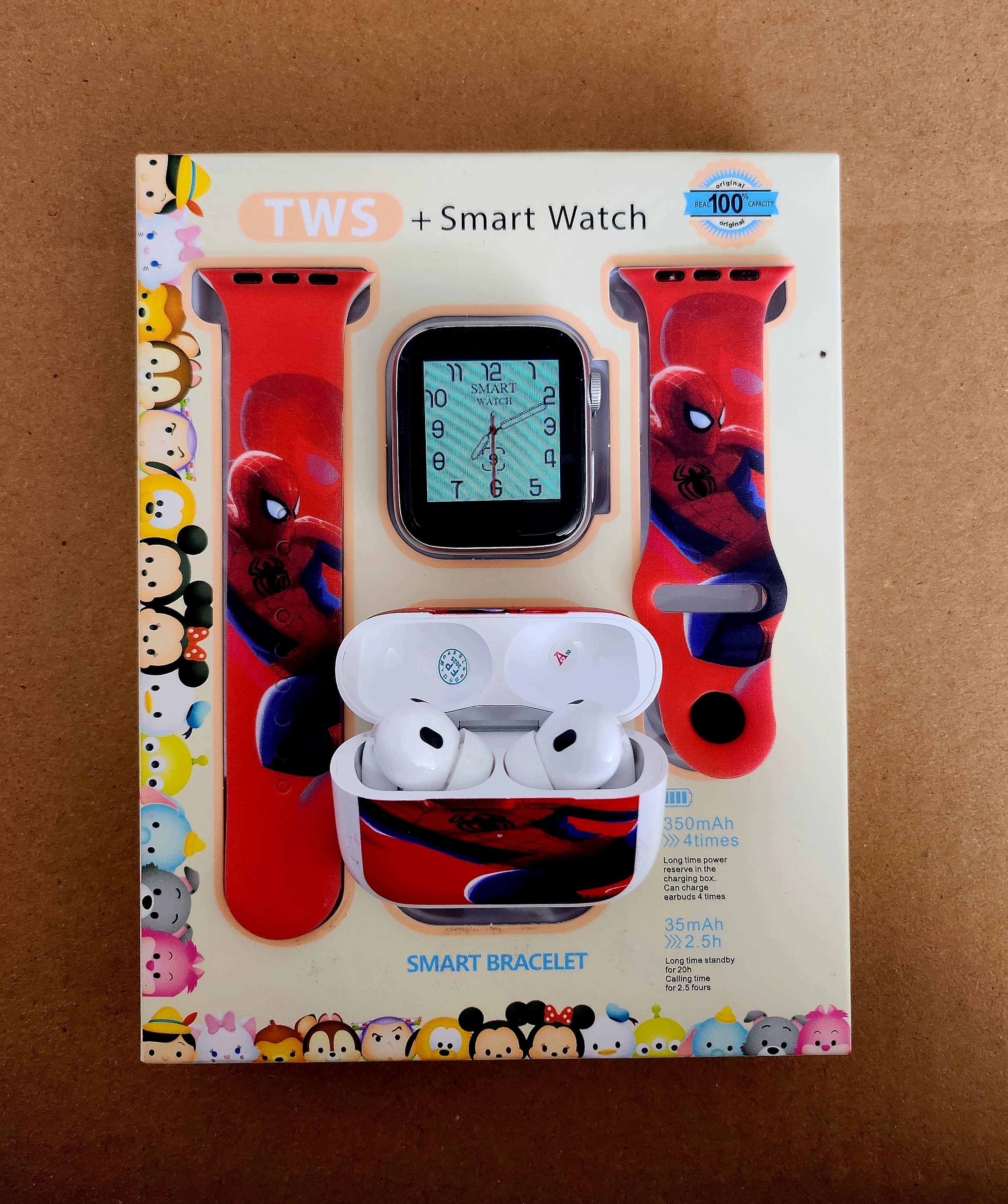 Foto 4 pulgar | Combo Kids Smartwach Con Audifonos Bluetooth Diseño De Spider Man
