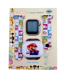 Foto 1 | Combo Kids Smartwach Con Audifonos Bluetooth Diseño De Mario Bros X Kitty