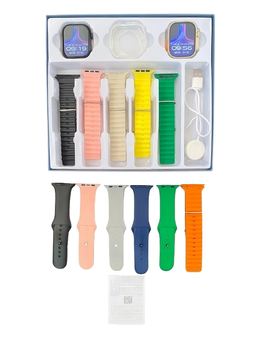 Set con 2 Smartwatch Y90 y 11 Correas Diferentes Multicolores
