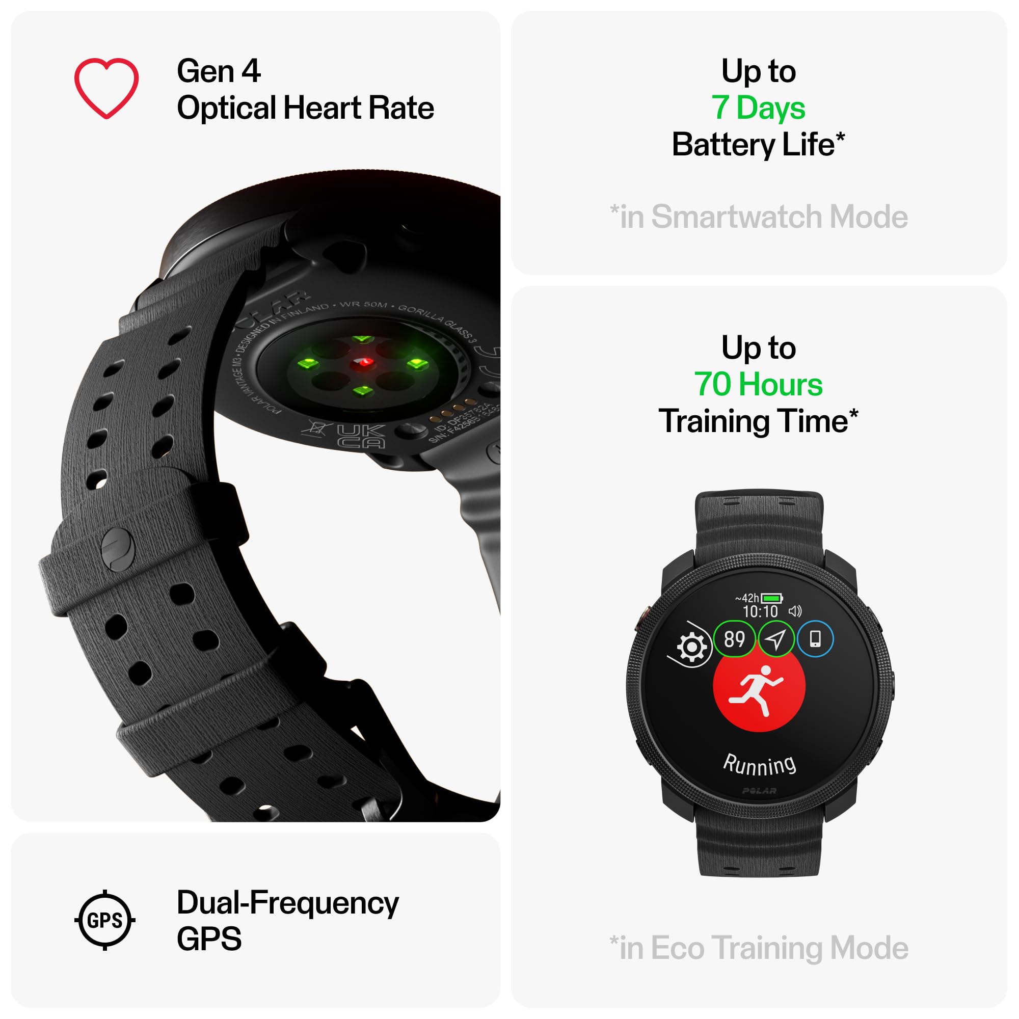 Foto 4 pulgar | Smartwatch Polar Vantage M3 Multi-sport Amoled Con Batería De 7 Días - Venta Internacional.